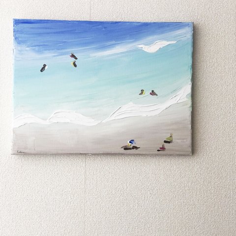 SEA-B//アクリル絵画 海 ブルー インテリア アートパネル モダンアート キャンバス 抽象画 ビーチ サーフィン