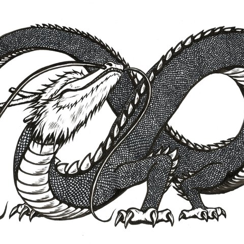 龍 イラスト【ドラゴン、竜】背景白