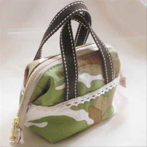 ＜お買い得♪＞ぱっくりポーチ（Bag）／迷彩（ベージュ）