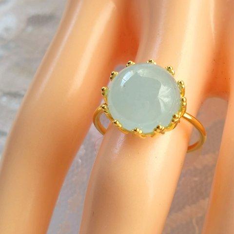 SV925（１８KGP）３月誕生石 ・・アクアマリンring