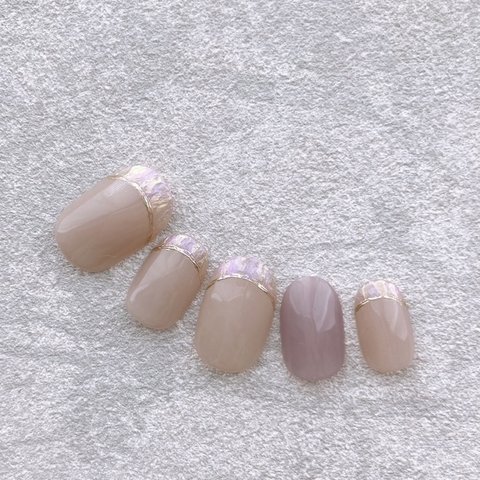 ニュアンス フレンチdesign 𓂃◌𓈒𓐍  ネイル　ピンク　ラベンダー　フレンチ　春ネイル　ブライダル　シンプル　nail