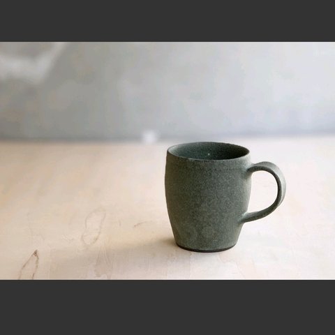 コーヒーカップ　緑青