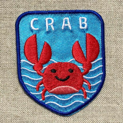 アップリケワッペン 蟹のエンブレム CRAB JT　マリン 海　W-2153