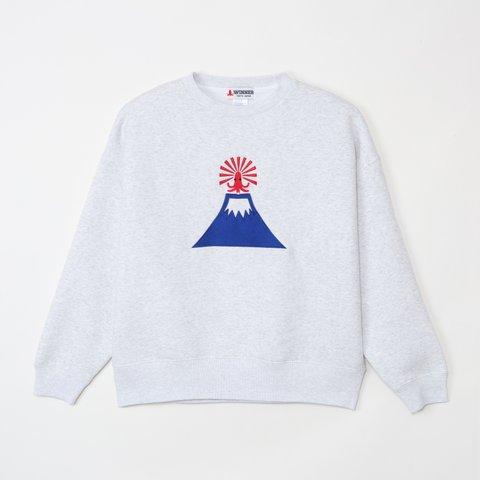 TWS-007富士山のタコウイナー刺繍ビッグシルエットスエット(アッシュ)