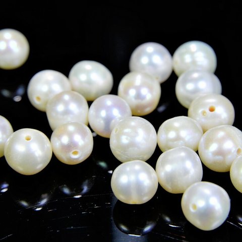天然淡水パール（丸型）真珠/ナチュラル真珠パーツ/トレンドパーツ　　3個　ハンドメイド素材