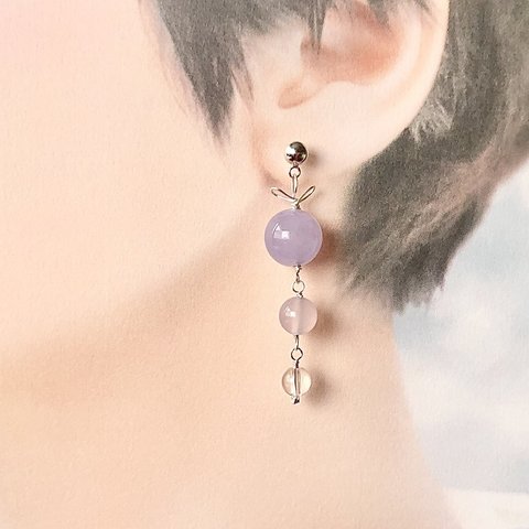 パープルカルセドニー✨ピアス