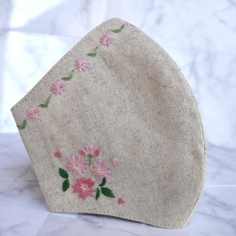 【受注生産】手刺繍立体マスク　桜