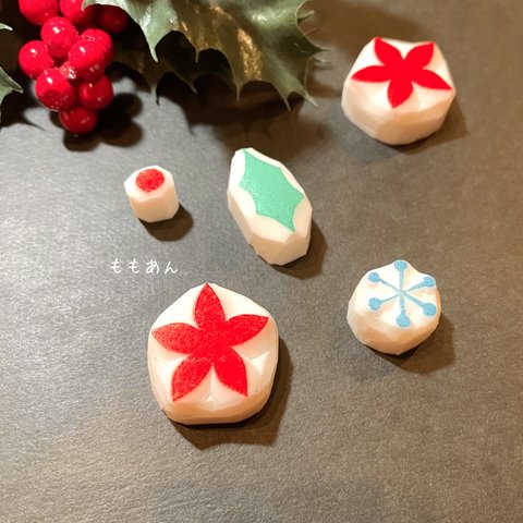 リースもできるクリスマスはんこ