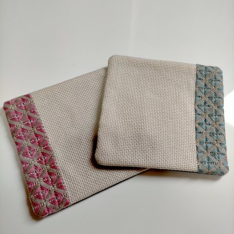 刺繍入りコースター