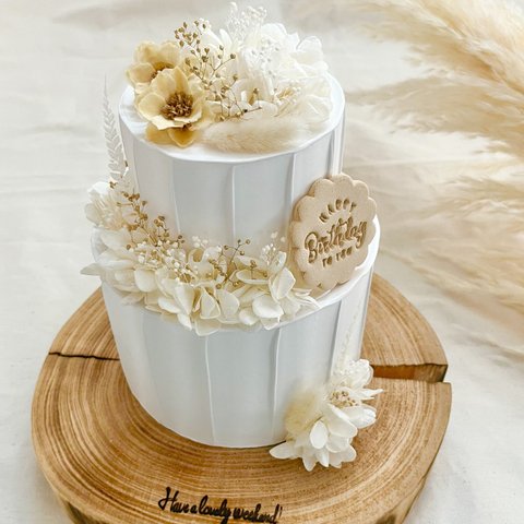 【再販】アネモネフラワーとホワイト紫陽花のクレイケーキ♡