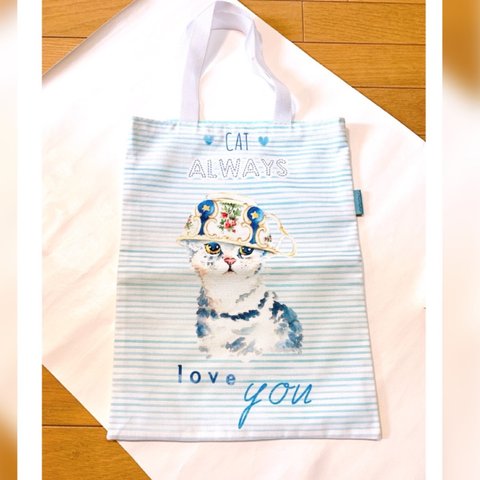 SALE♡⃛ネコ柄トートバッグ　🐈‍⬛送料無料