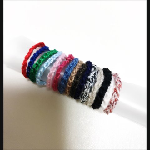 手編みチェーンリング/指輪  全15色セット