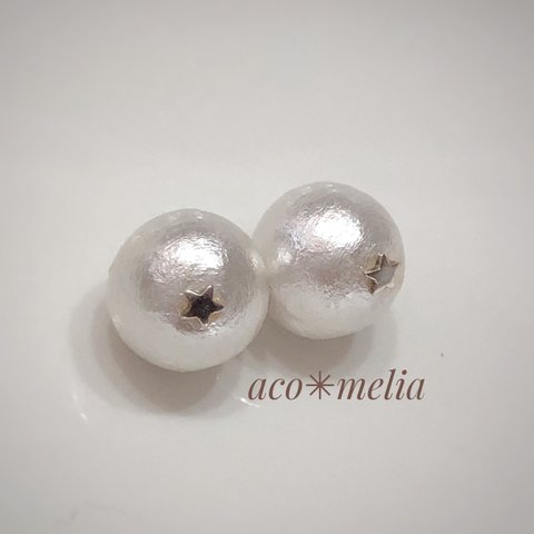 ☆コットンパールキャッチ＊WH(12mm or 14mm)