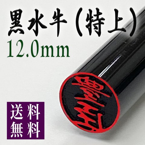 【黒水牛印鑑12mm 高級ケース付】役職のある認印に最適。創業100年の本格派印鑑