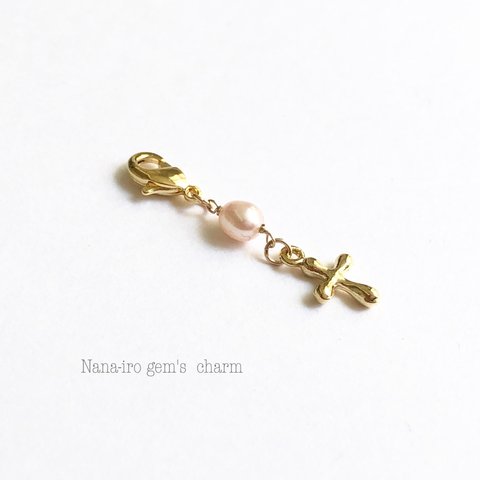 Mask charm 〜 pinkpearl × cross