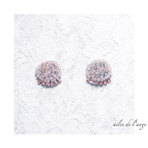 no.837 - beads ＊ rhinestone round pierce