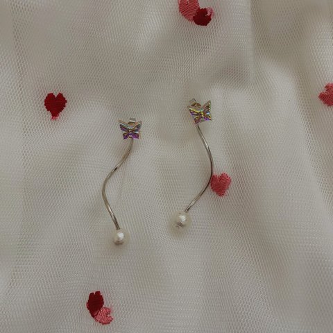Silver Butterfly pierce / earrings