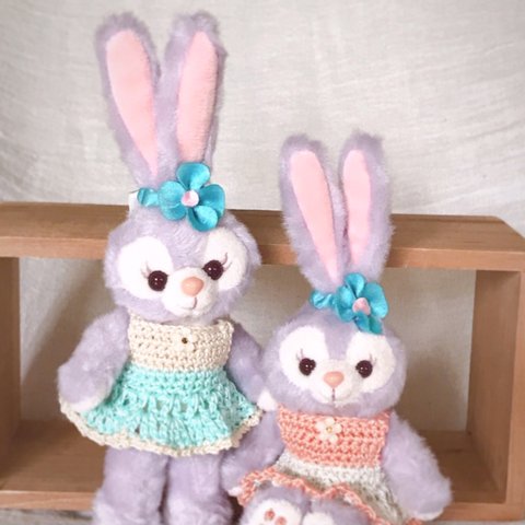  再販☆ウサギのお友達  手編みコスチューム  (ぬいば、ストラップ兼用)