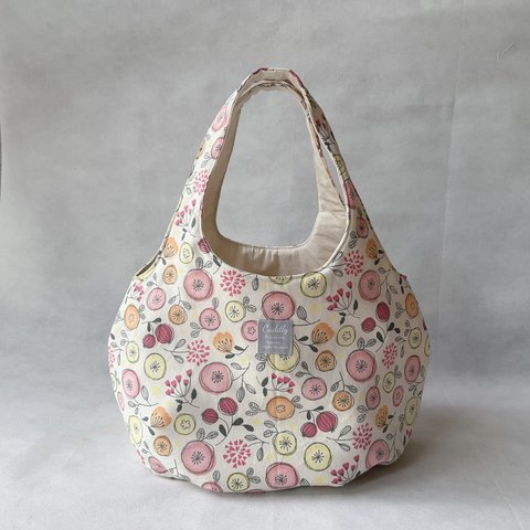 ころりんバッグ　Ｌサイズ　ショルダー　トートバッグ　春夏バッグ　kororin bag 北欧の森 北欧 フラワー 花柄 ざっくり