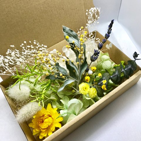 ミモザ・ラベンダーの香りハーバリウム 花材セットドライフラワー  花材
