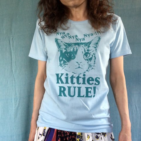 Kitties RULE! スタンダードTシャツ(ライトブルー) Lサイズ