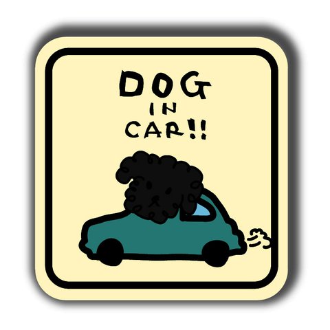 DOG IN CAR!!（黒）シール