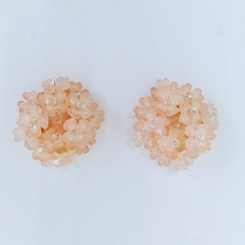 [2pcs] フラワーカボション　PINK　small