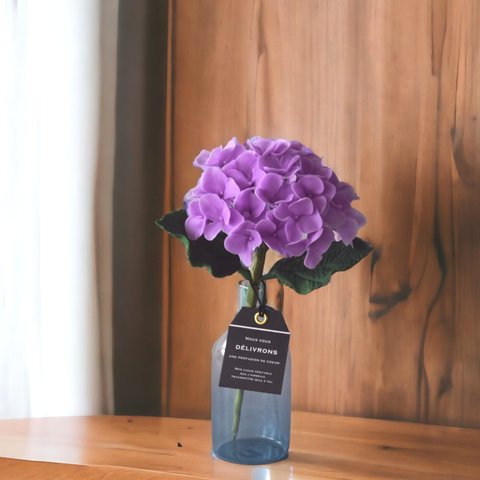 ◆粘土のお花◆　紫陽花・・・パープル　シアンミニベース　A982