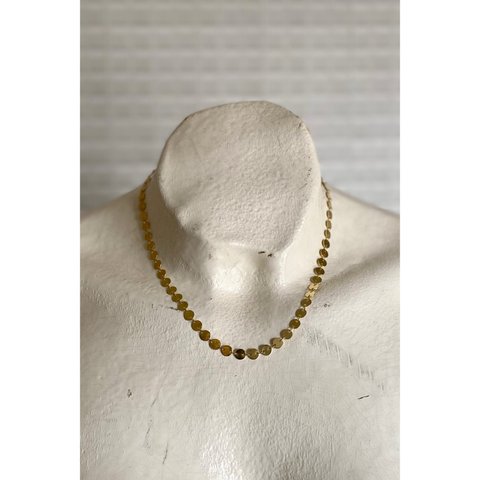 Vintage 80s USA gold plate design chain necklace レトロ アメリカ ヴィンテージ アクセサリー ゴールド プレート デザイン チェーン ネックレス