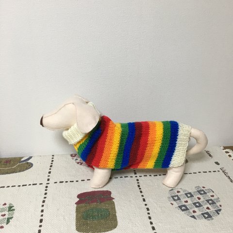 犬服   セーター(カラフルボーダー)