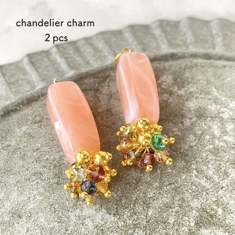2pcs★charm・bijou chandelier pink（ミックスチャーム）