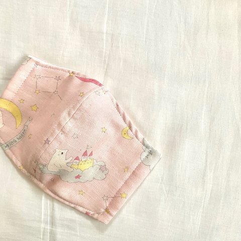 送料込 (再販無し) インナーマスク 立体マスク Whitebear×pink 子供用