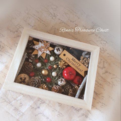 【SALE】クリスマス BOX ♡ 冬　X'mas クリスマスをギュッと箱に詰め込みました♪置くだけなので手軽に飾れる☆