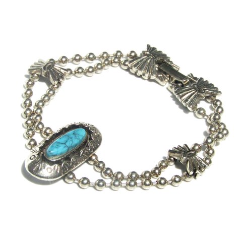 「Goldette」 NY vintage silver tone design bracelet