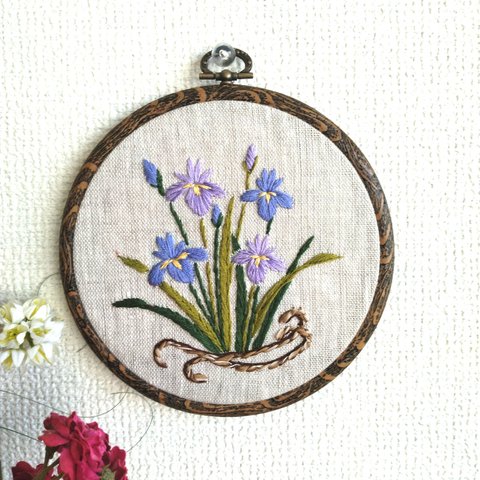 刺繡フレーム　花菖蒲