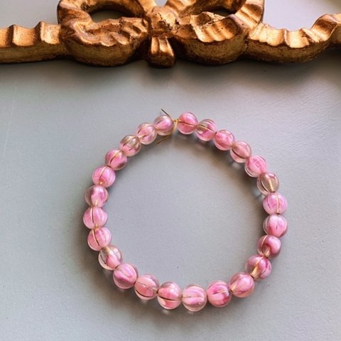 【バラ20コセット】JIRI＊IVANA#czech beads #チェコビーズ　melonround8㍉ crystal cherry blossom pink mable/bronze 