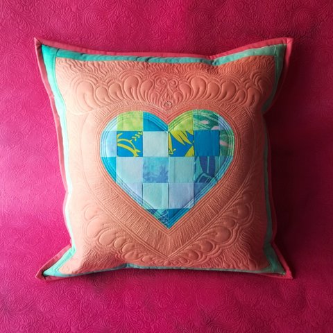 patchwork heart blue