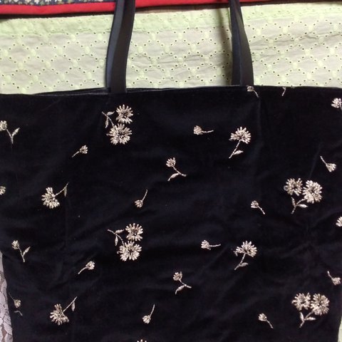 花柄刺繍トートバッグ