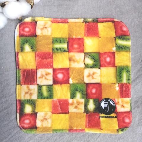 “Cube fruit”cotton100%　綿ミニタオルハンカチ