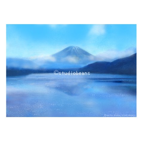【選べるポストカード5枚セット】No.213 湖水に映る富士