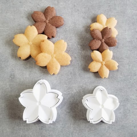 クッキー型　立体的な桜クッキー型　