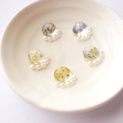Flowers and pearl ピアス ・イヤリング