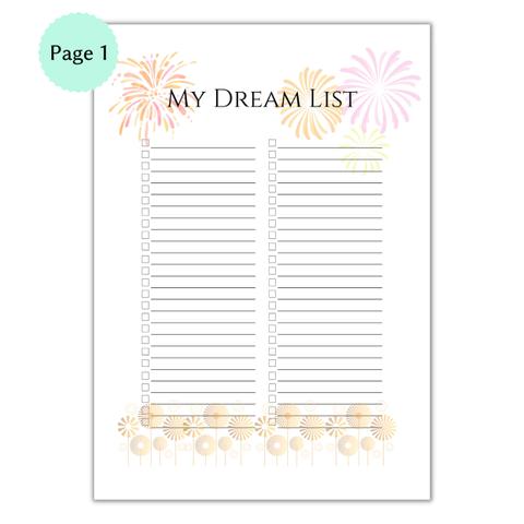 [PDF納品]  2枚組 夢を実現するための夢リスト | Dream List [#C-11]