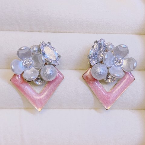 ♡ ビジュー×パール×キラキラストーン ピアス♡ イヤリング変更可能！