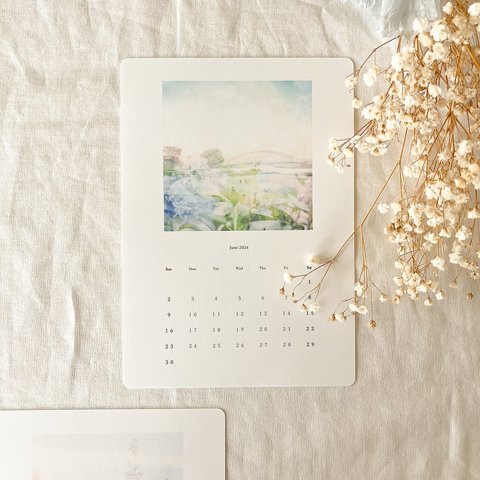 《4月はじまり》2024年カレンダー☆yuzu×ebi③【A5/ポストカードサイズ】