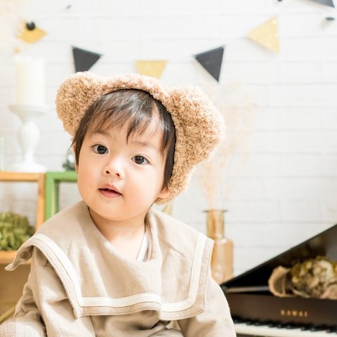 ♡fluffy teddy bears hairband♡もこもこヘアバンド　くま　