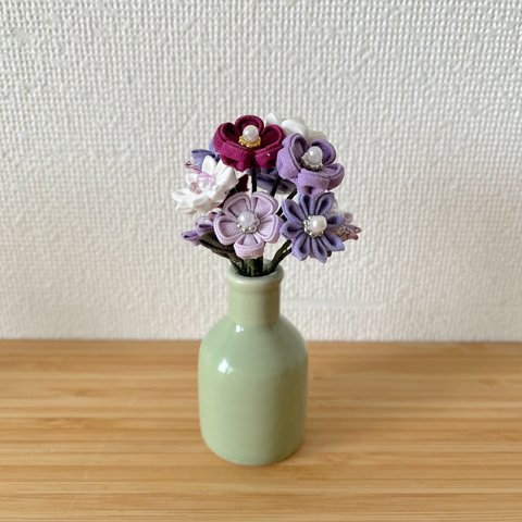 枯れない花束インテリア　紫系花束