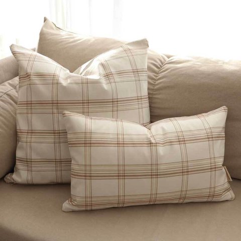 White Check Cushion Cover