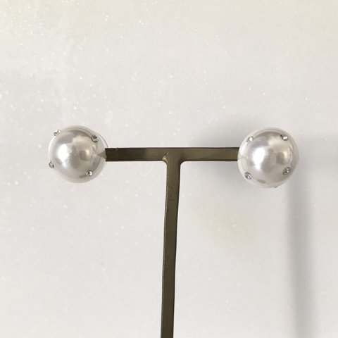 Pearl CZ Dot Earrings