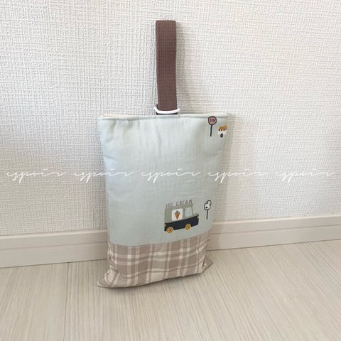 入園入学/シューズバッグ/靴入れ/上履き入れ/はたらくくるまプリント